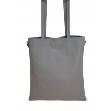 На фото 1 - Женская сумка из искусственной кожи, цвет серый