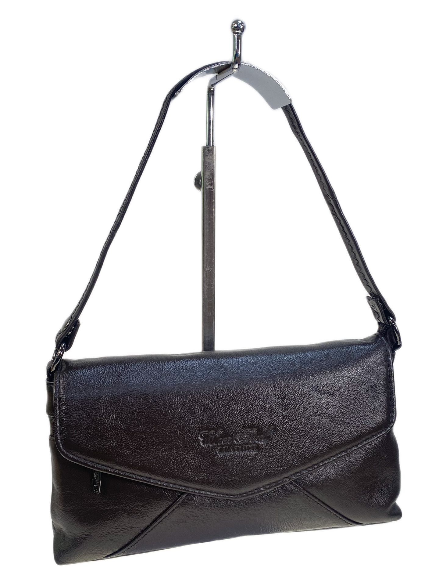 На фото 1 - Женская сумка из натуральной кожи, цвет кофе