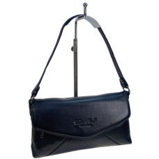 На фото 1 - Женская сумка из натуральной кожи, цвет черный