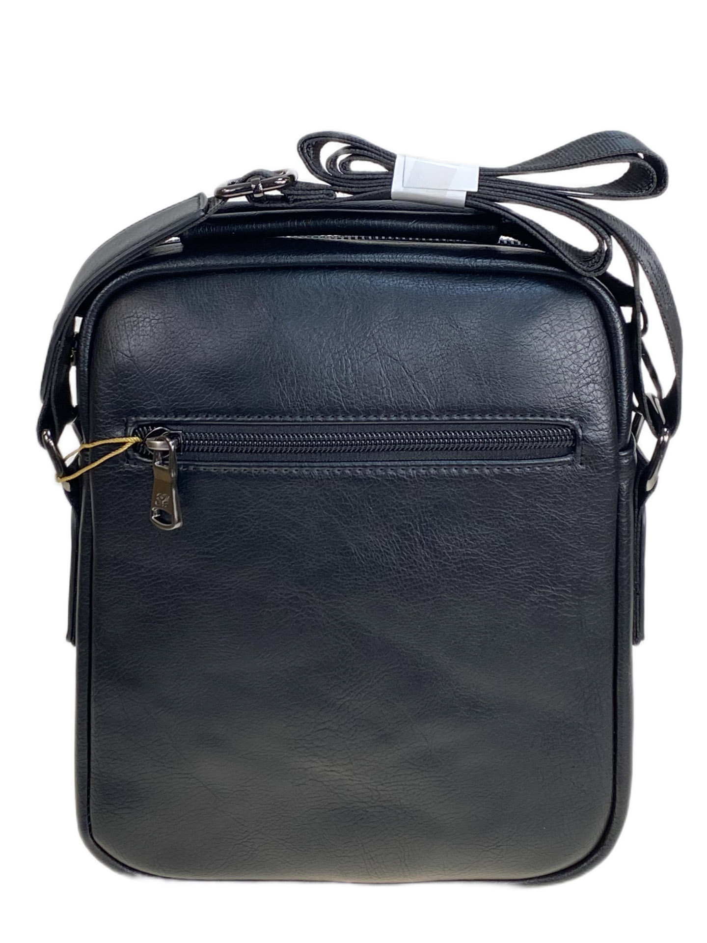 На фото 2 - Сумка мужская из натуральной кожи, цвет черный