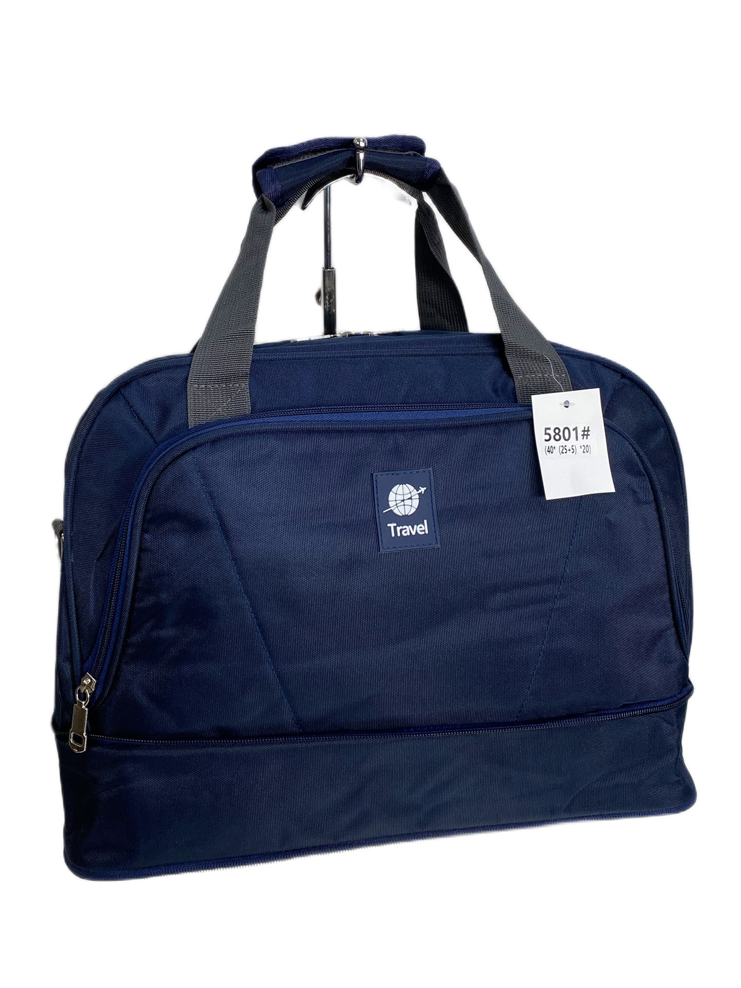 На фото 1 - Дорожная сумка из текстиля, цвет синий