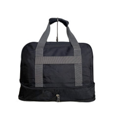 На фото 2 - Дорожная сумка из текстиля, цвет черный