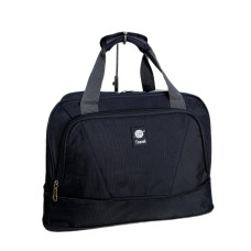 На фото 1 - Дорожная сумка из текстиля, цвет черный