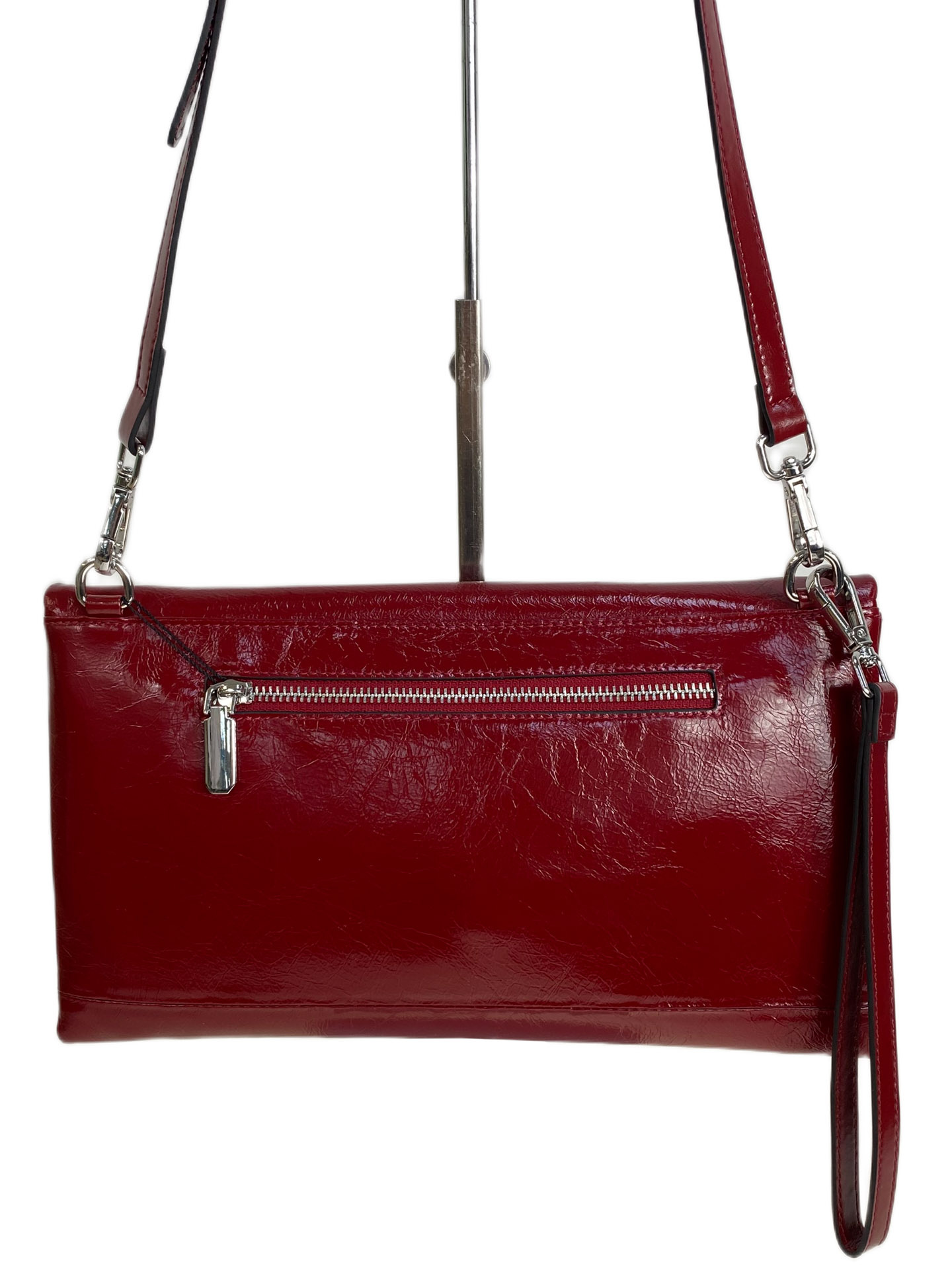 На фото 2 - Женская сумка из натуральной кожи, цвет  бордовый