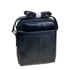 На фото 1 - Сумка мужская из натуральной кожи, цвет черный