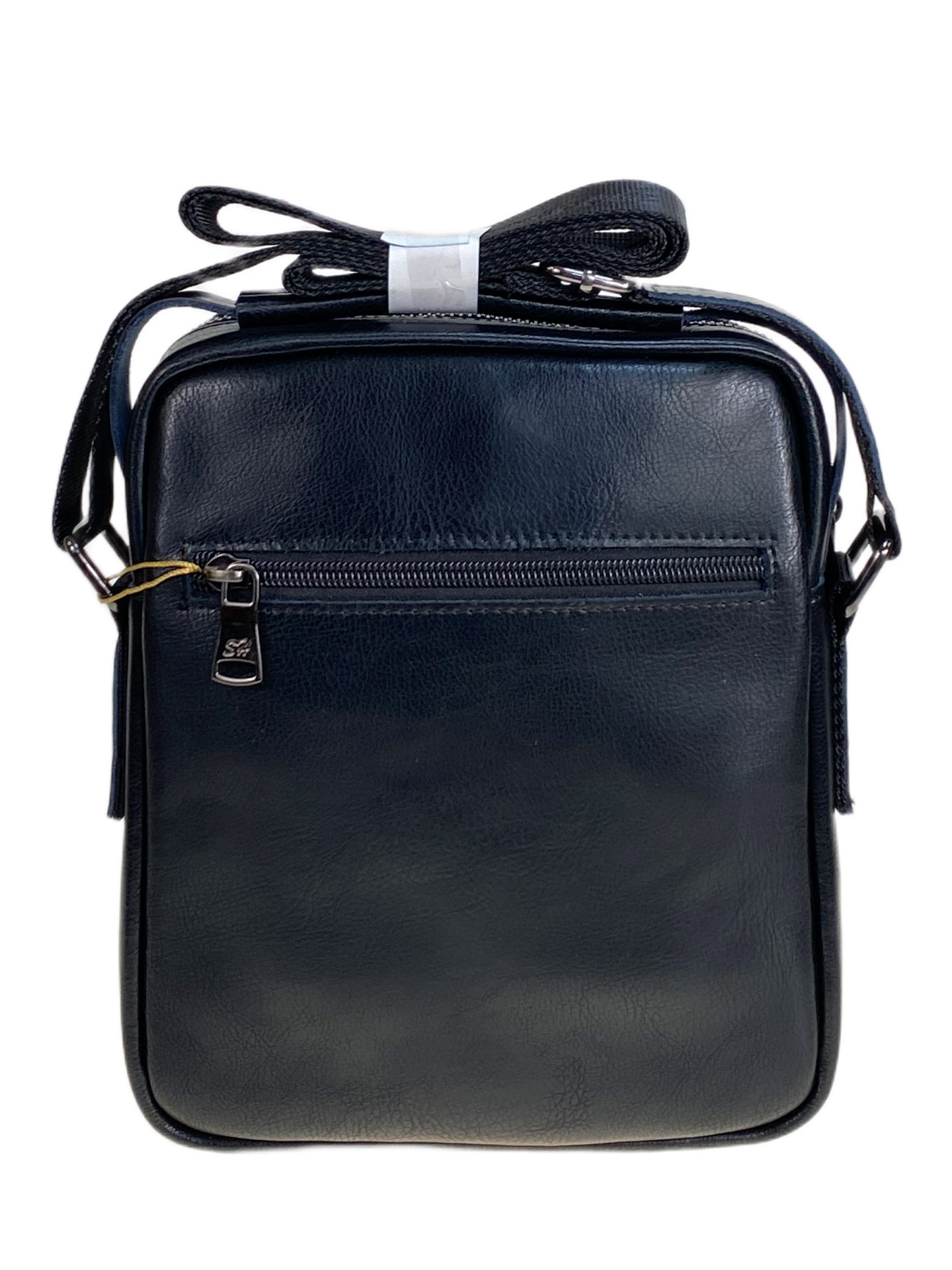 На фото 2 - Сумка мужская из натуральной кожи, цвет черный