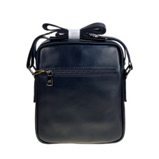 На фото 2 - Сумка мужская из натуральной кожи, цвет черный