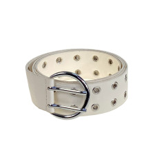 На фото 1 -  Ремень женский с люверсами из искусственной кожи, цвет  белый