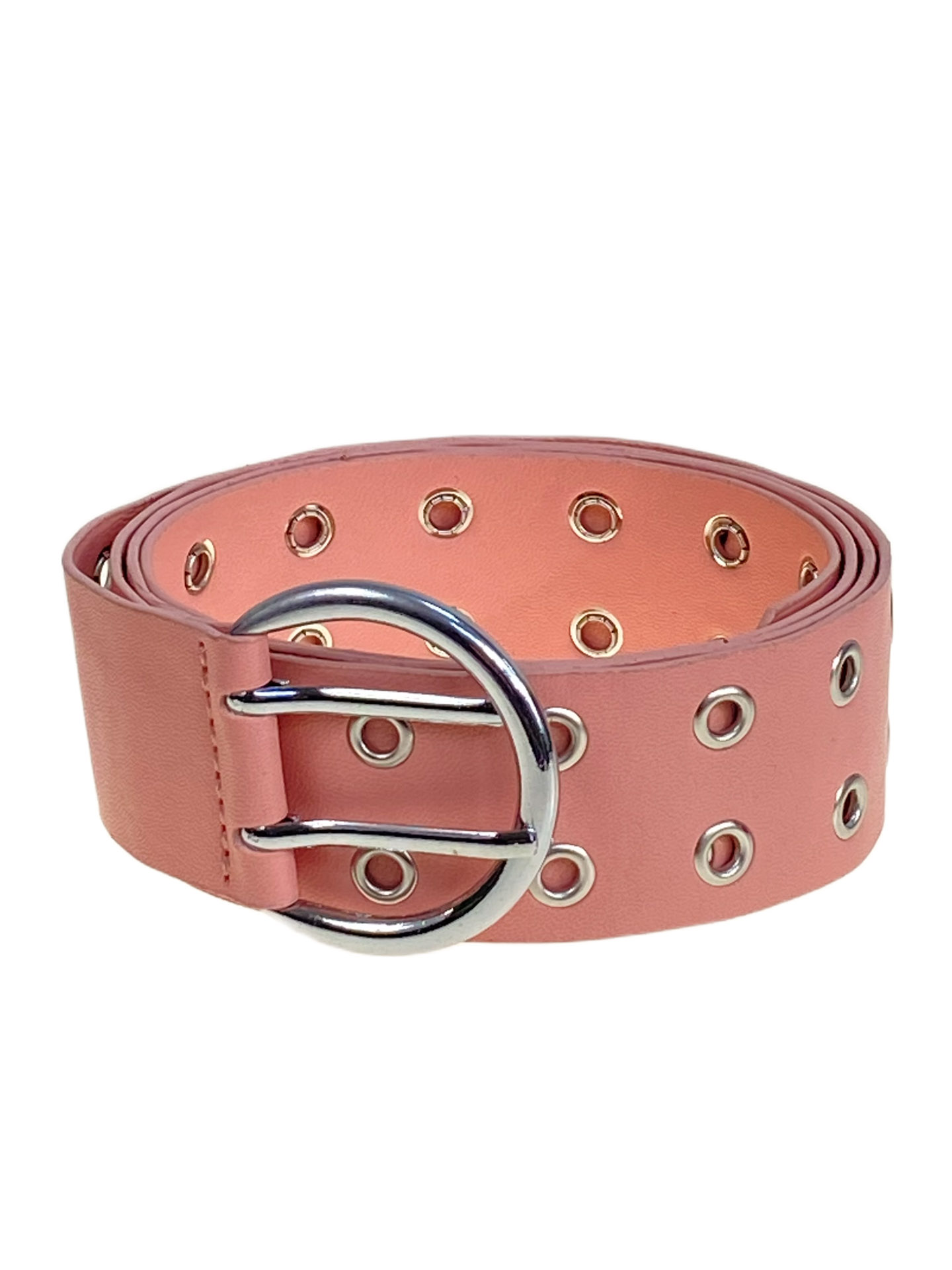 На фото 1 -  Ремень женский с люверсами из искусственной кожи, цвет  нежно розовый