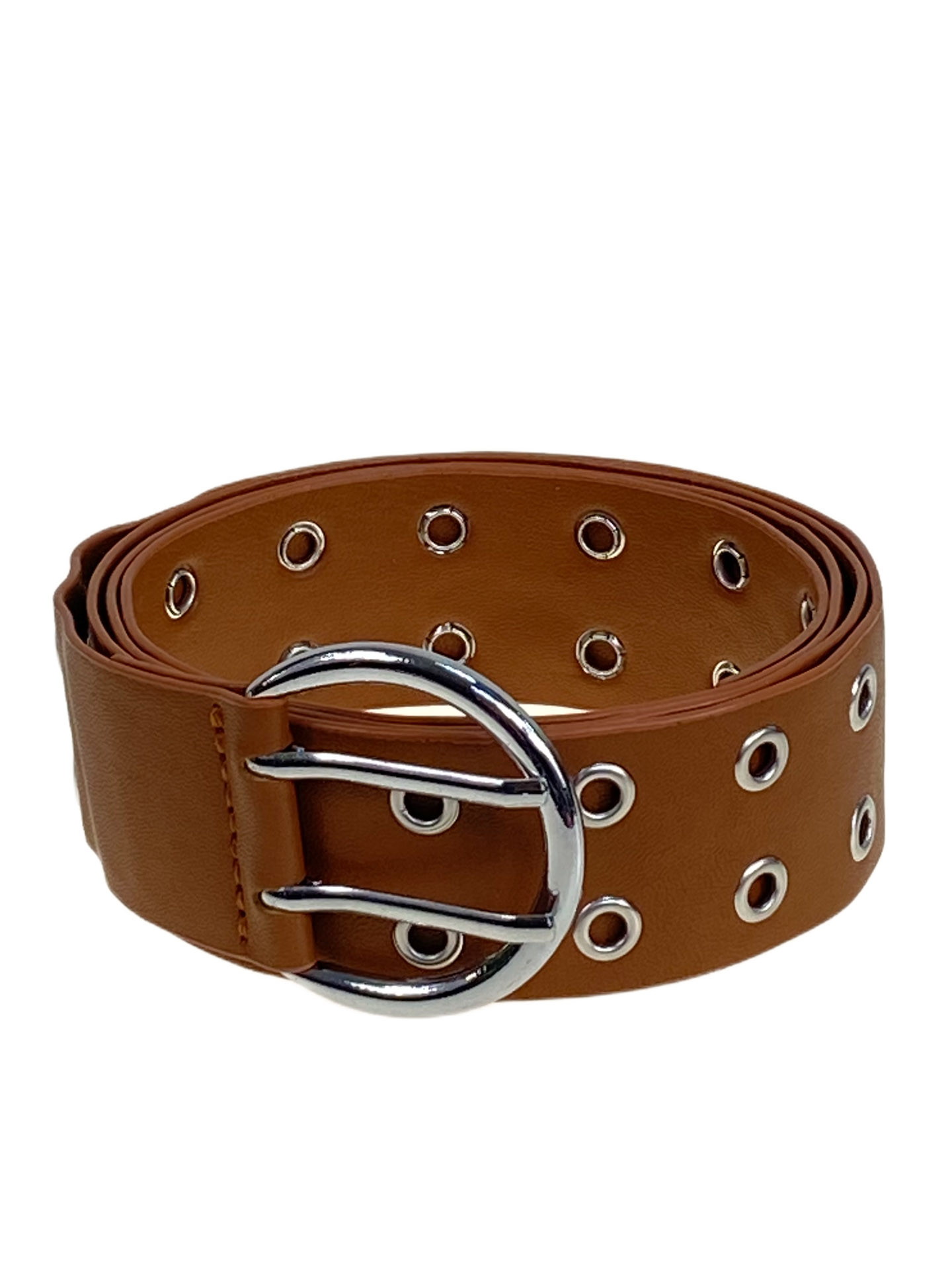 На фото 1 -  Ремень женский с люверсами из искусственной кожи, цвет   шоколад