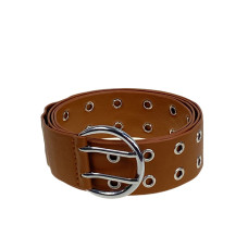 На фото 1 -  Ремень женский с люверсами из искусственной кожи, цвет   шоколад