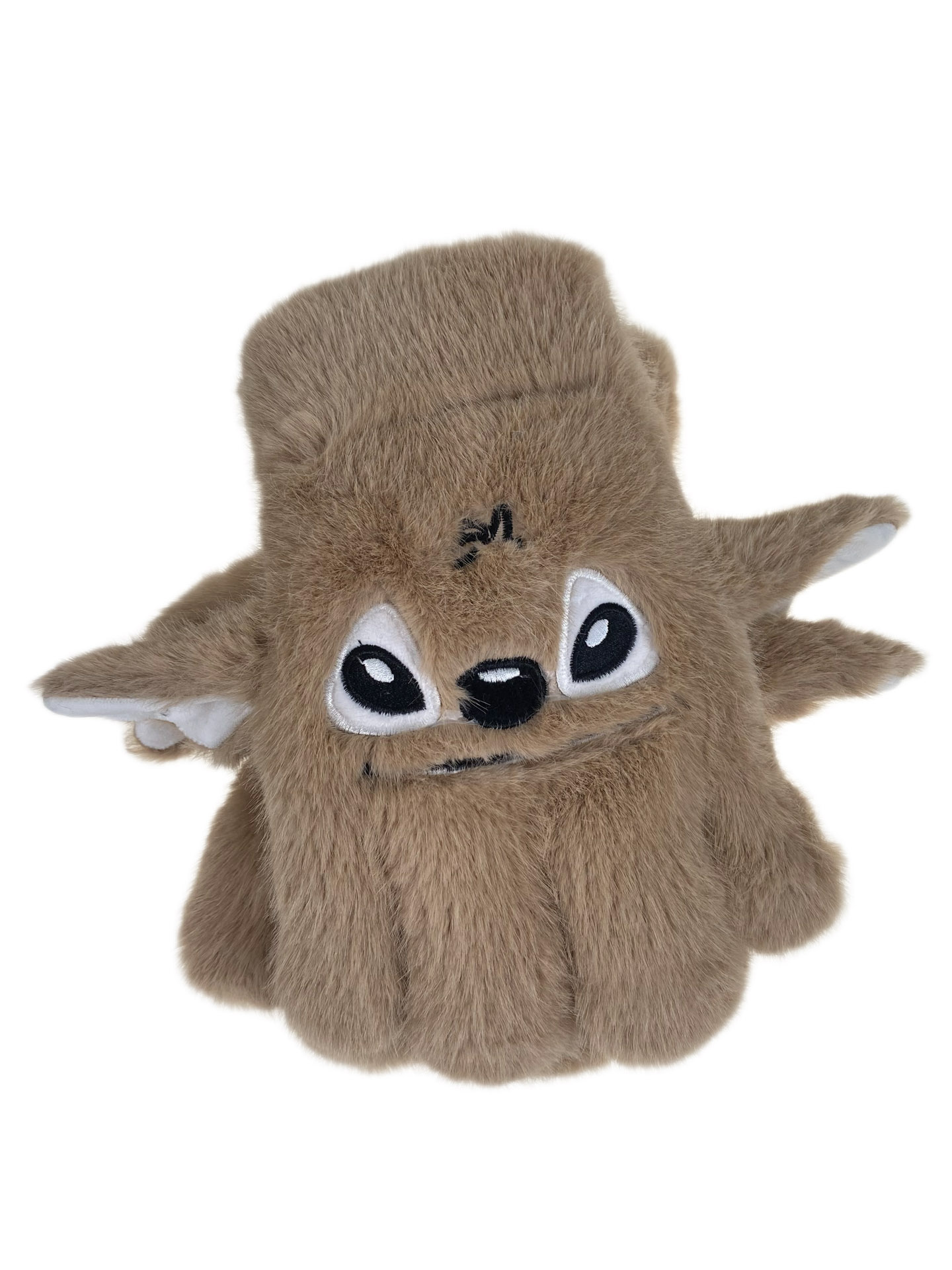 На фото 1 - Тёплые подростковые перчатки, цвет коричневый