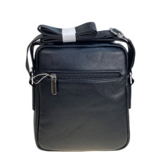 На фото 2 - Сумка мужская из натуральной кожи, цвет черный