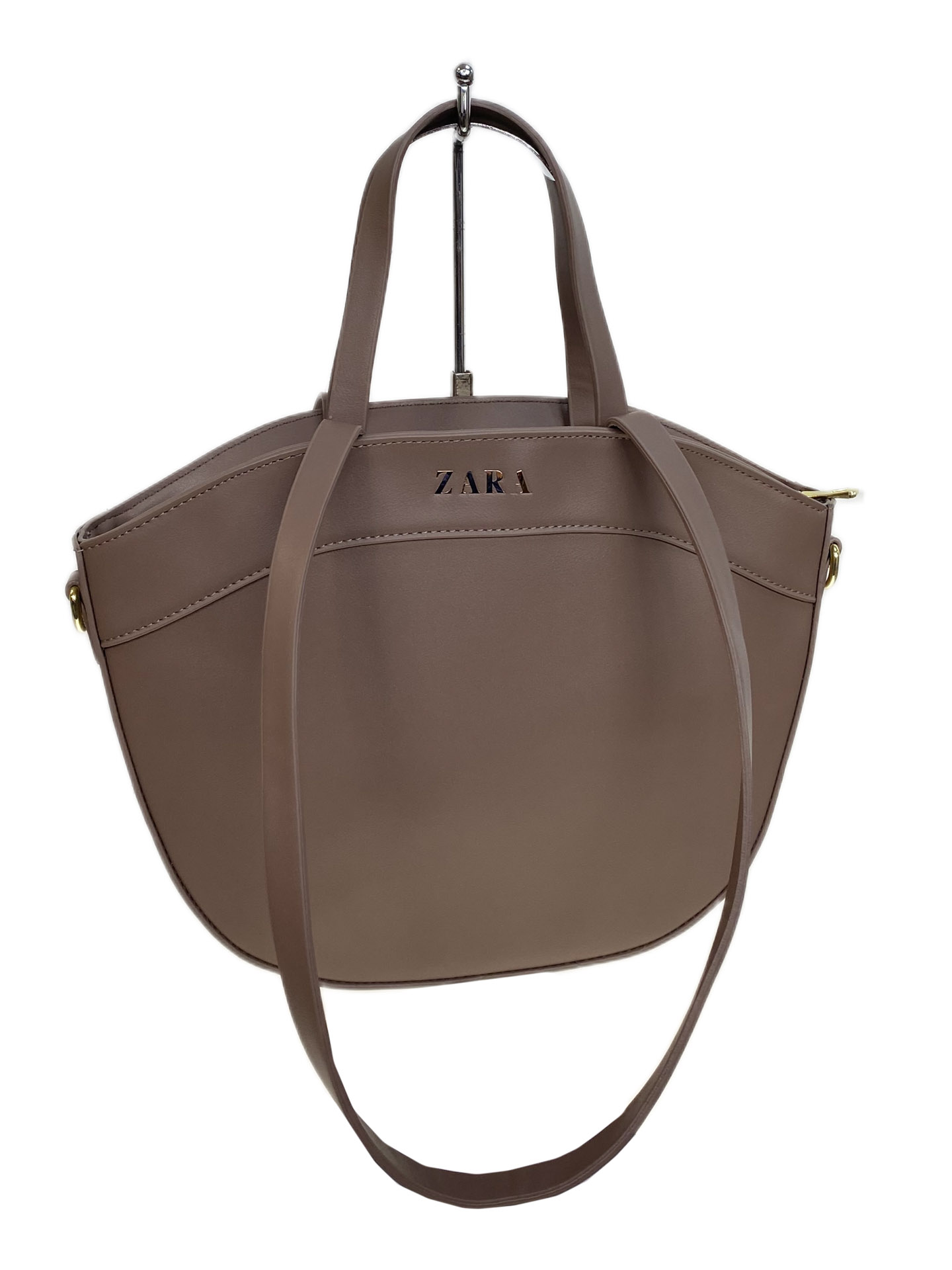 На фото 1 - Женская сумка из искусственной кожи, цвет пыльная роза