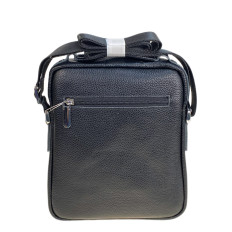 На фото 2 - Сумка мужская из натуральной кожи, цвет черный