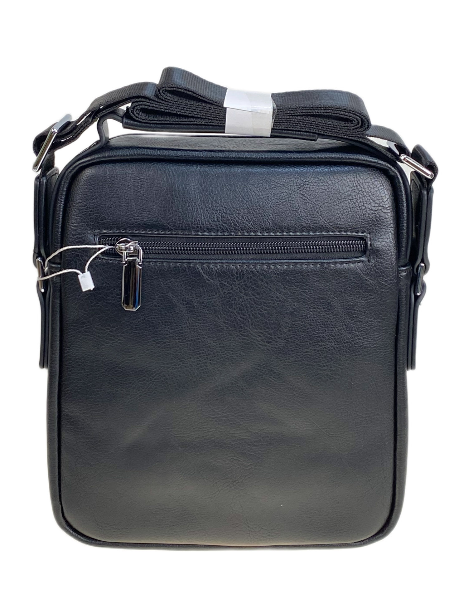 На фото 2 - Сумка мужская из натуральной кожи, цвет черный