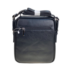 На фото 2 - Сумка мужская из натуральной кожи, цвет черный