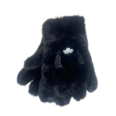 На фото 1 - Тёплые подростковые перчатки, цвет черный