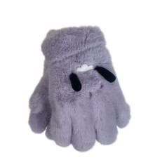 На фото 1 - Тёплые подростковые перчатки, цвет светло сиреневый