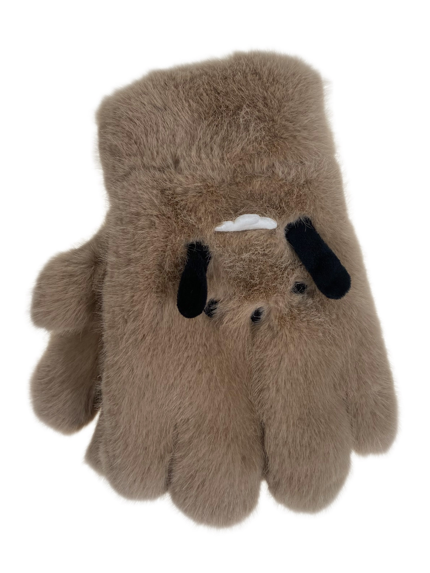 На фото 1 - Тёплые подростковые перчатки, цвет коричневый