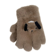 На фото 1 - Тёплые подростковые перчатки, цвет коричневый