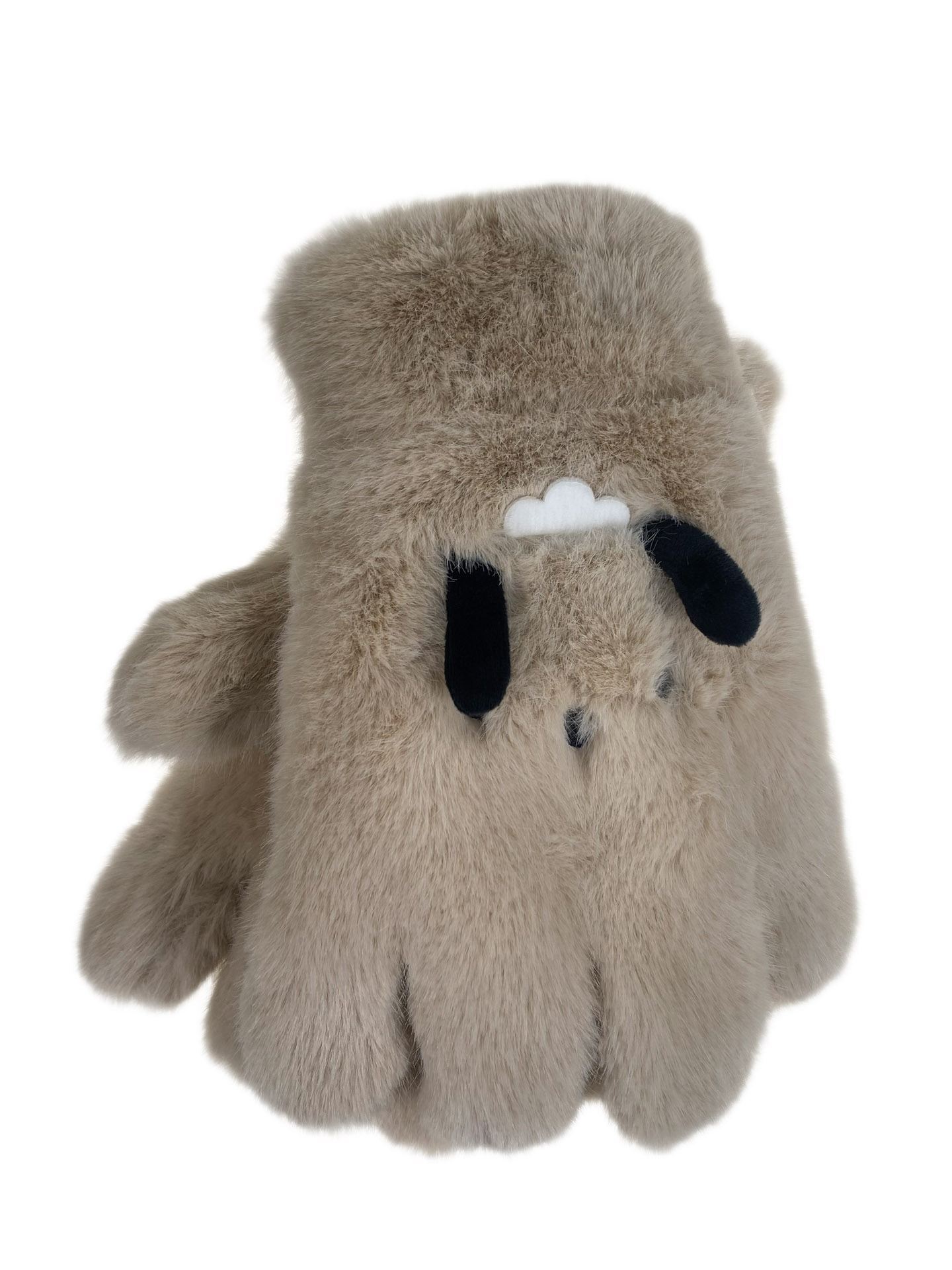 На фото 1 - Тёплые подростковые перчатки, цвет бежевый