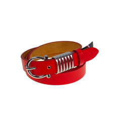 На фото 1 -  Ремень женский из искусственной кожи, цвет  красный