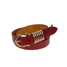 На фото 1 -  Ремень женский из искусственной кожи, цвет  кирпично красный