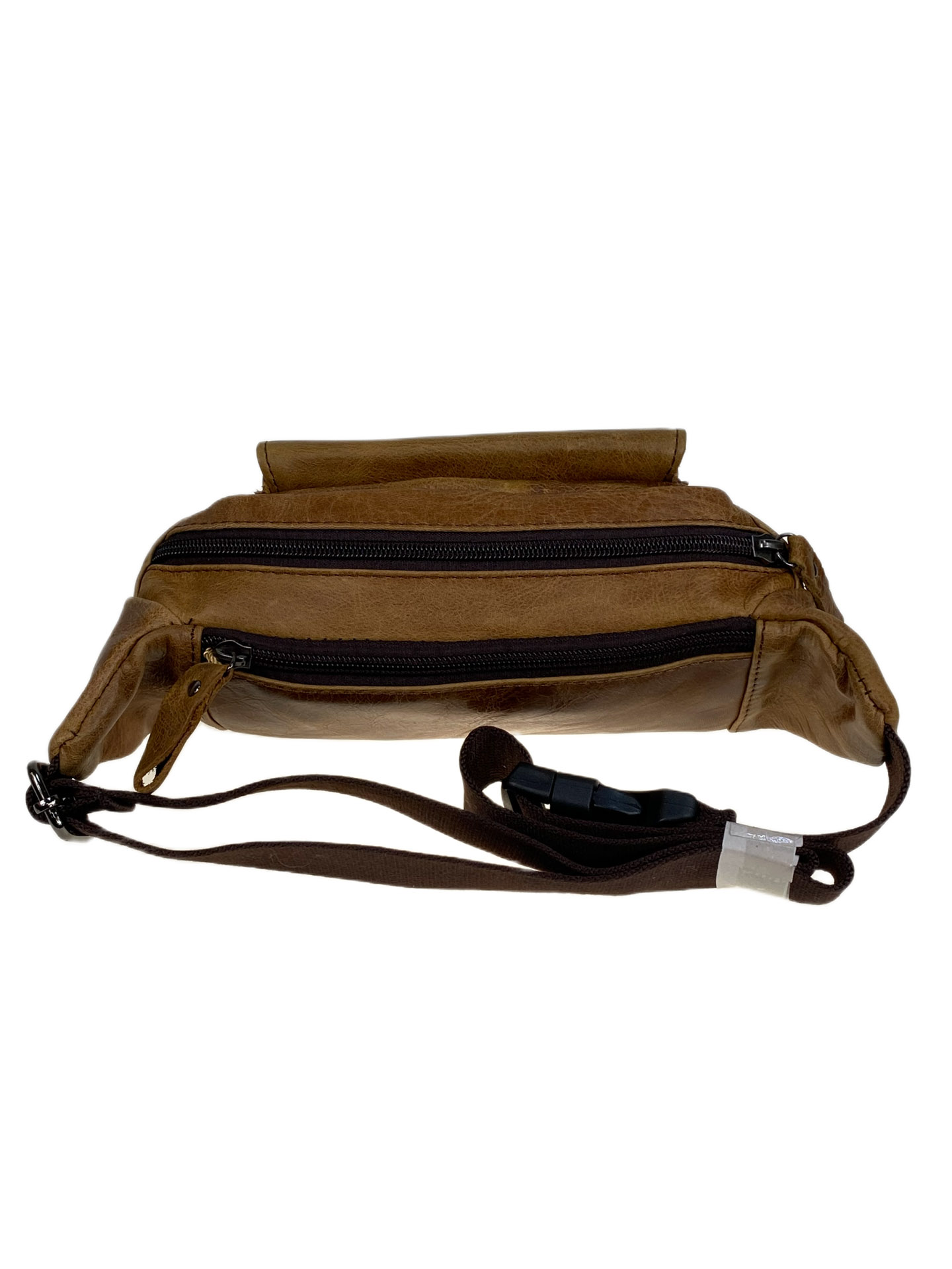 На фото 2 - Мужская сумка на пояс из натуральной кожи, цвет коричневый