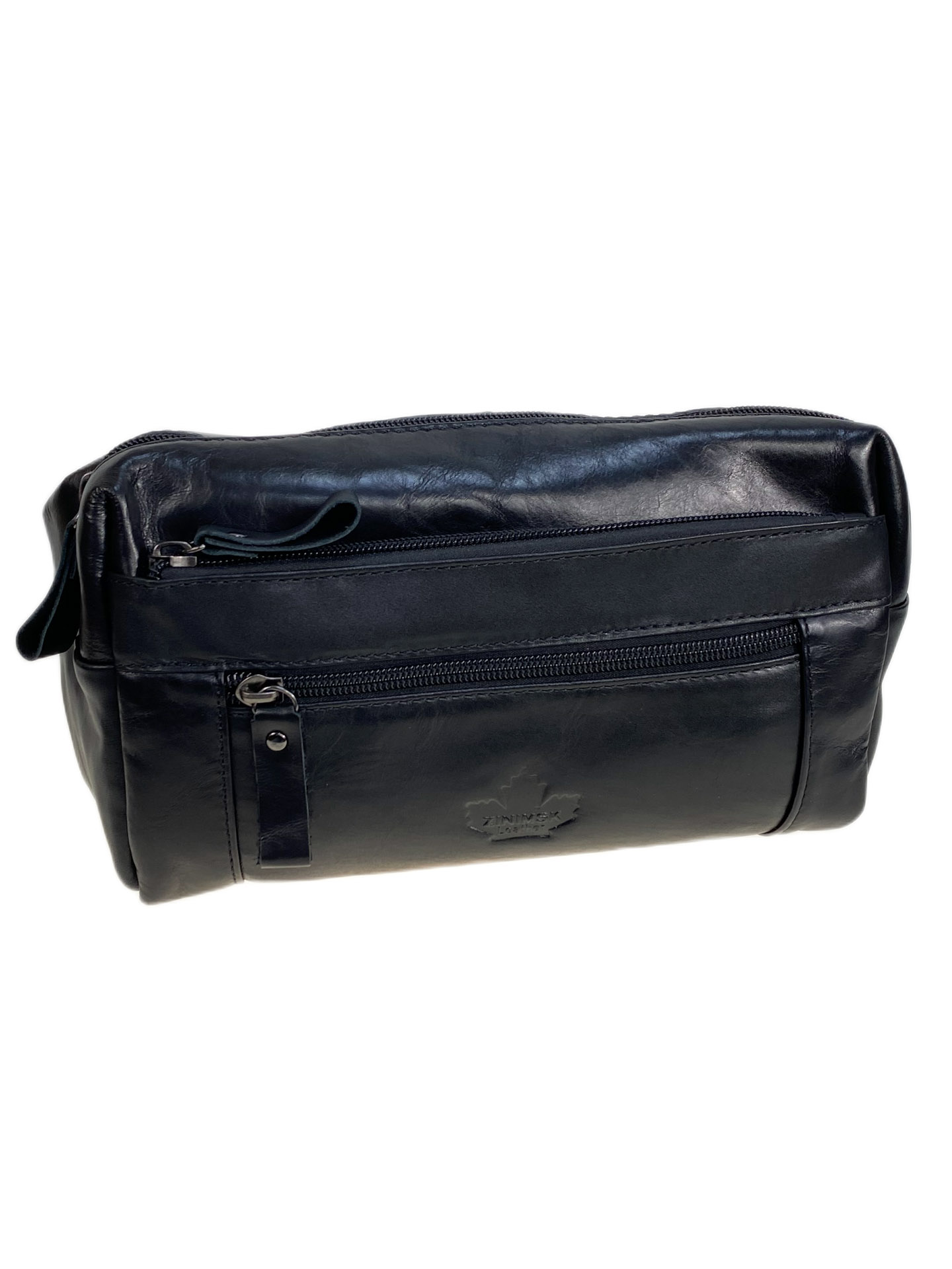 На фото 1 - Сумка мужская на пояс из натуральной кожи, цвет черный