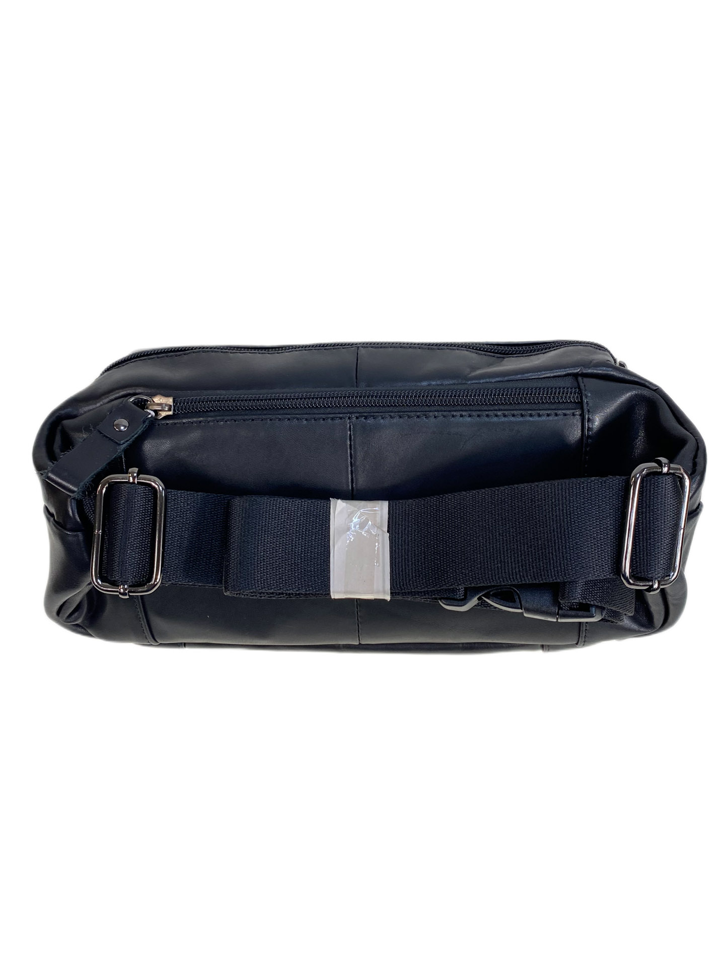 На фото 2 - Сумка мужская на пояс из натуральной кожи, цвет черный