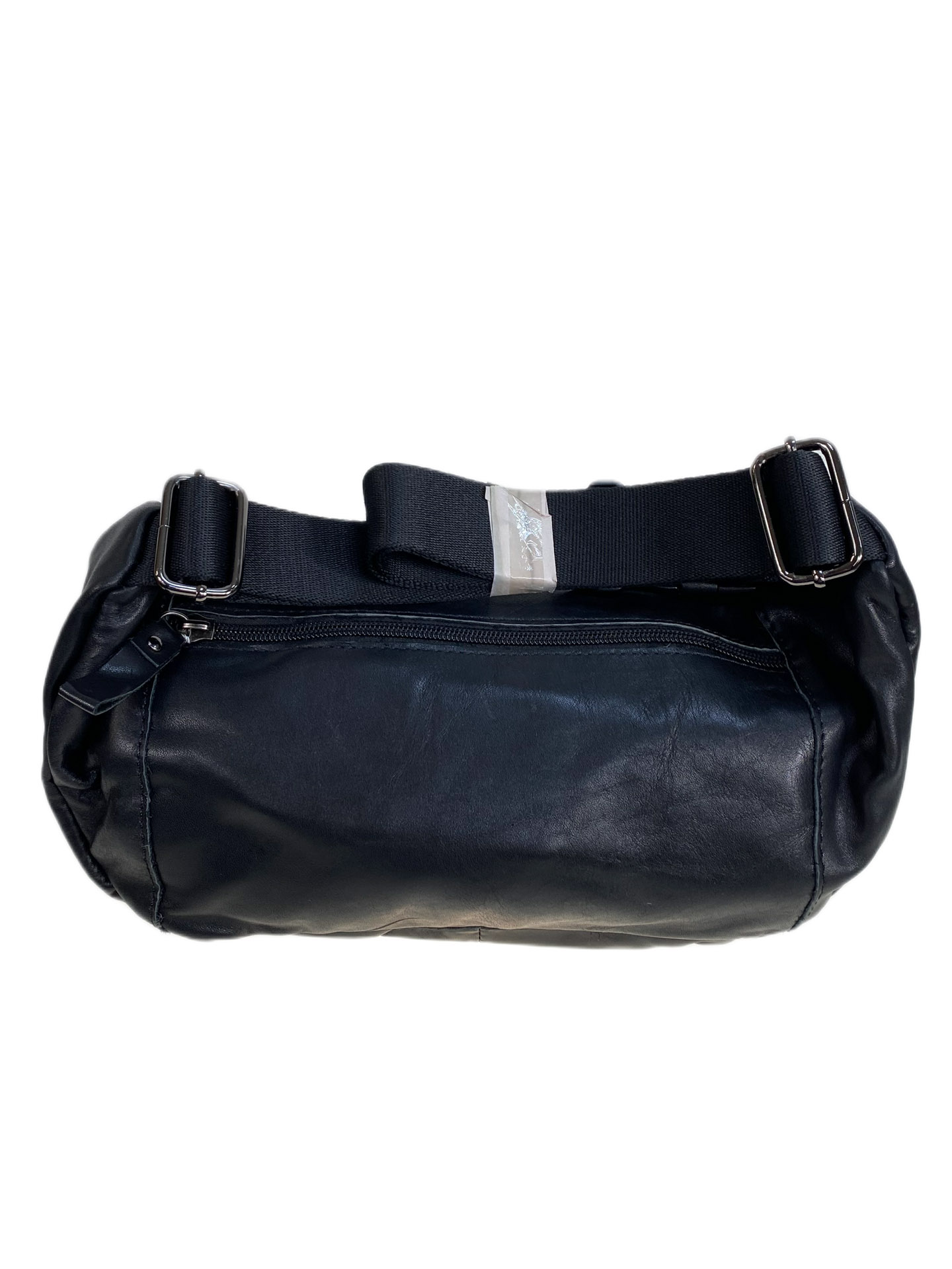 На фото 2 - Сумка мужская на пояс из натуральной кожи, цвет черный