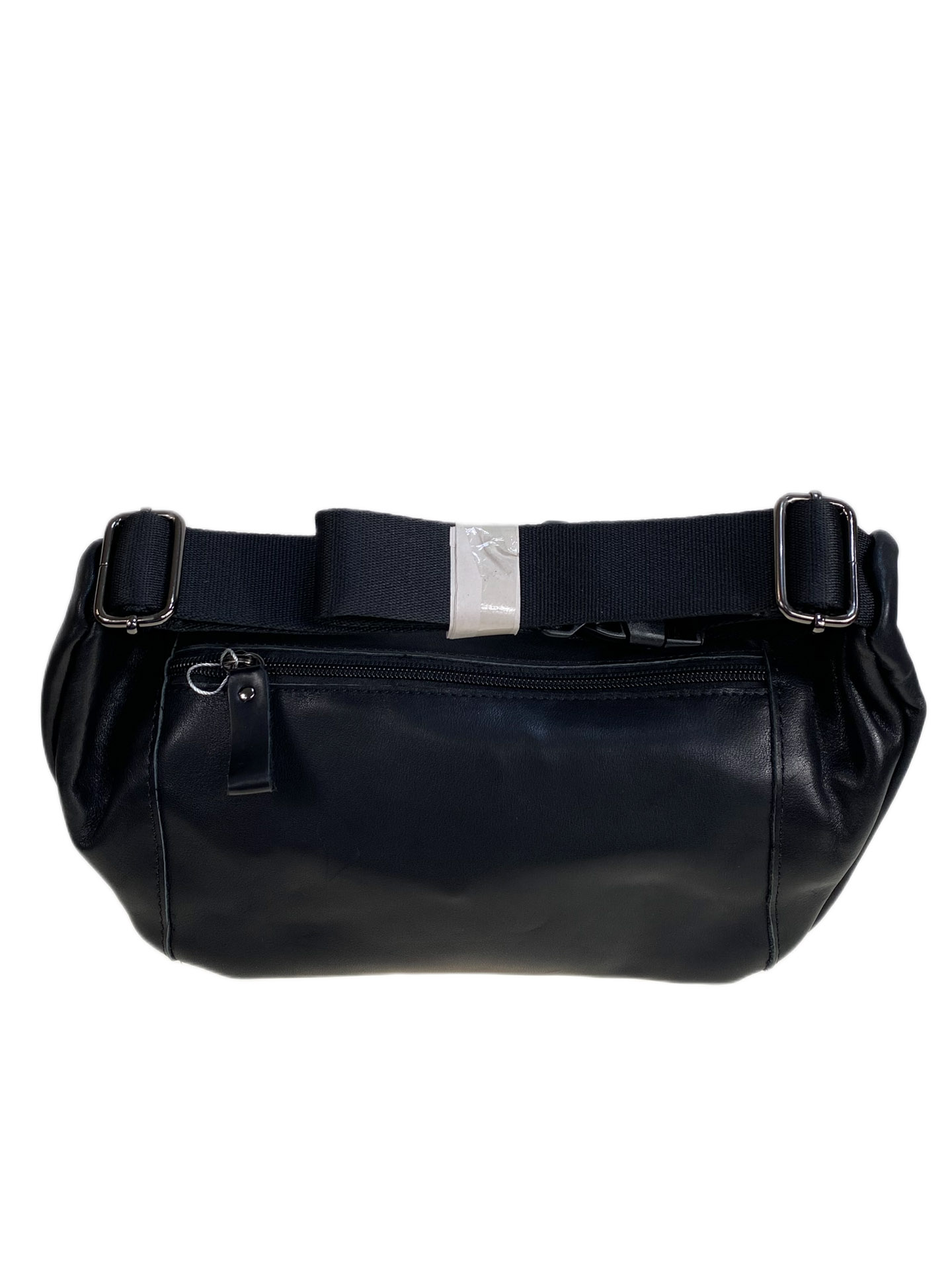 На фото 2 - Сумка мужская на пояс из натуральной кожи, цвет черный