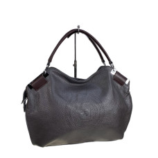 На фото 1 - Женская сумка из искусственной кожи, цвет серый