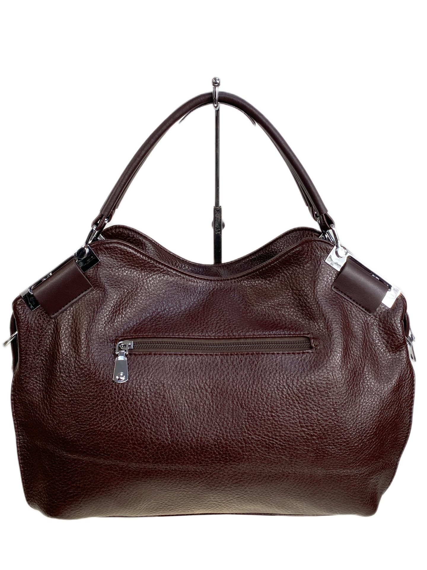 На фото 2 - Женская сумка из искусственной кожи, цвет коричневый