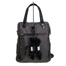 На фото 2 - Женская сумка - рюкзак из текстиля, цвет серый