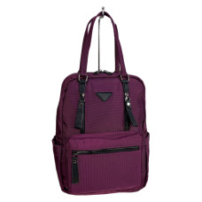 На фото 1 - Женская сумка - рюкзак из текстиля, цвет фиолетовый