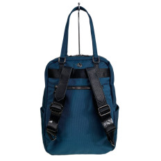 На фото 2 - Женская сумка - рюкзак из текстиля, цвет изумрудный