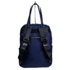 На фото 2 - Женская сумка - рюкзак из текстиля, цвет синий