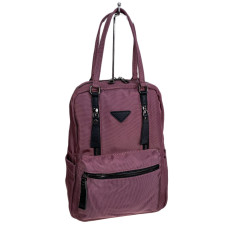 На фото 1 - Женская сумка - рюкзак из текстиля, цвет пудра