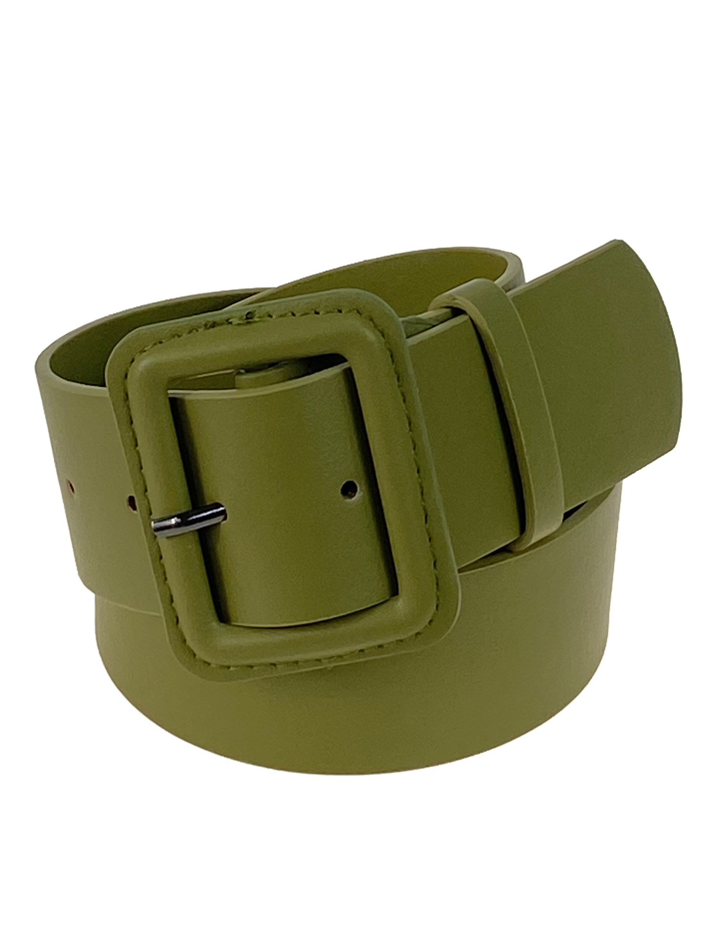 На фото 1 - Ремень женский из искусственной  кожи, цвет зеленый