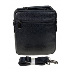 На фото 2 - Сумка мужская из натуральной кожи, цвет черный На фото 2 - Сумка мужская из натуральной кожи, цвет черный