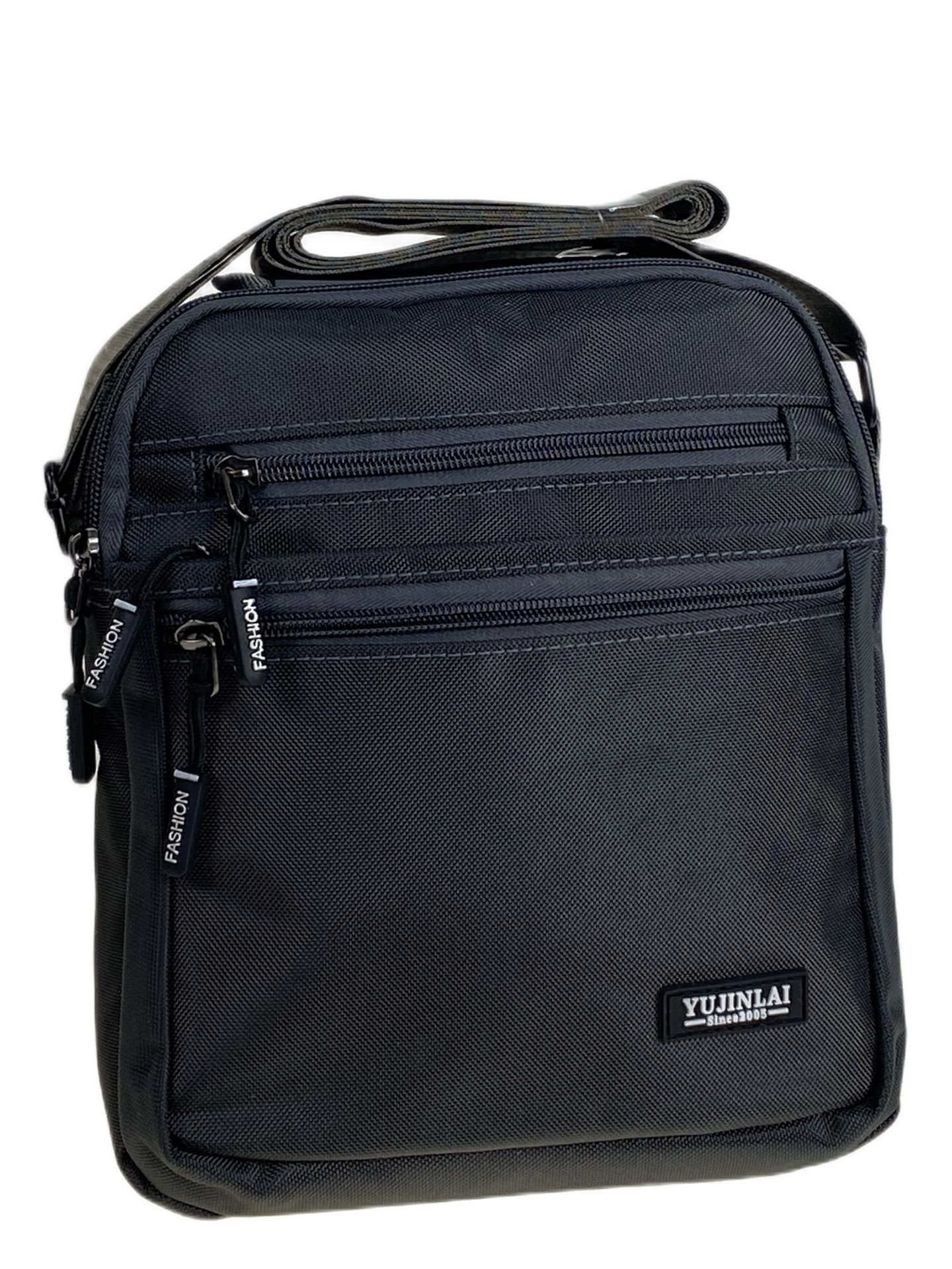 На фото 1 - Сумка мужская через плечо текстильная, цвет серый