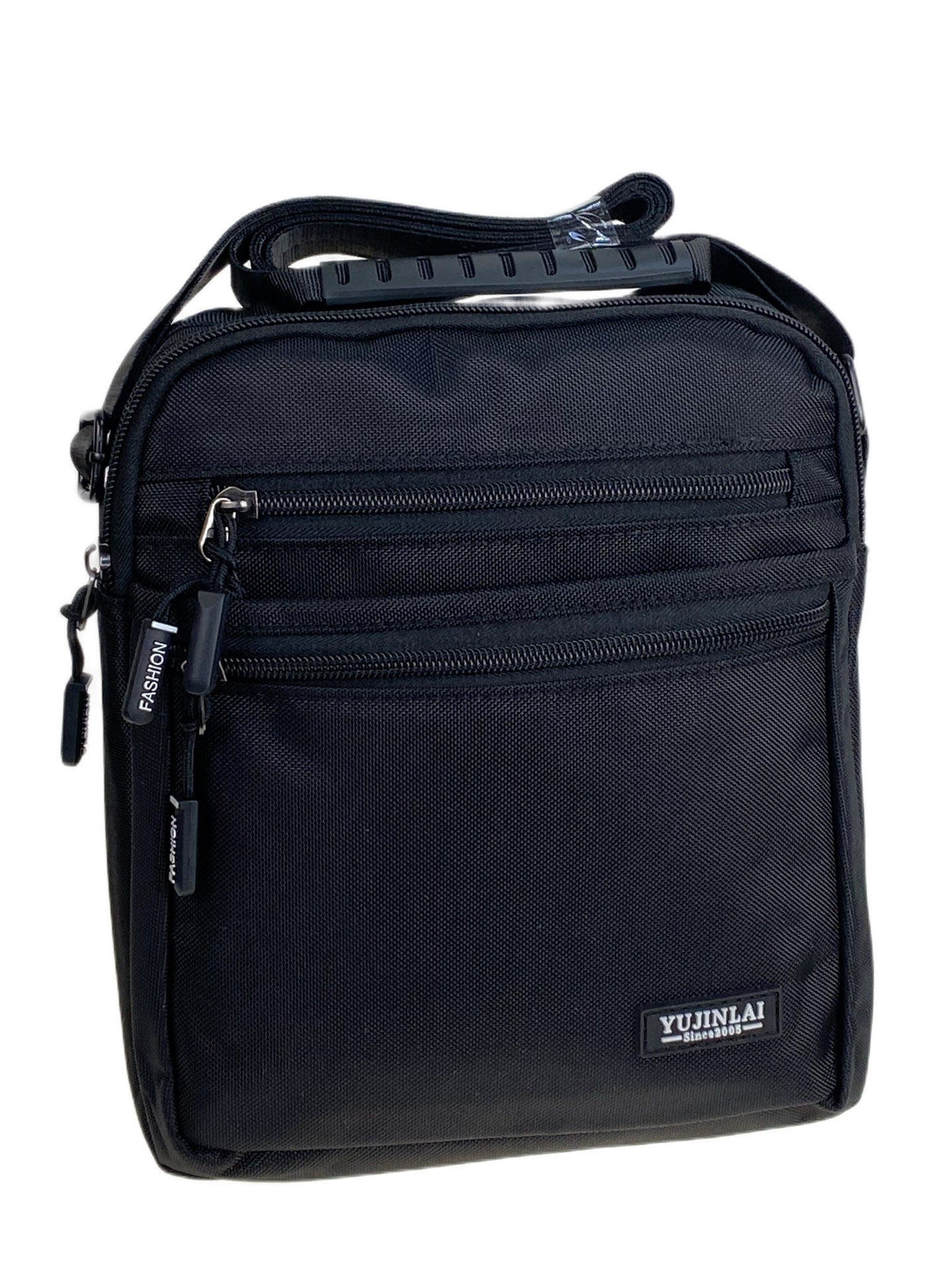 На фото 2 - Сумка мужская через плечо текстильная, цвет черный