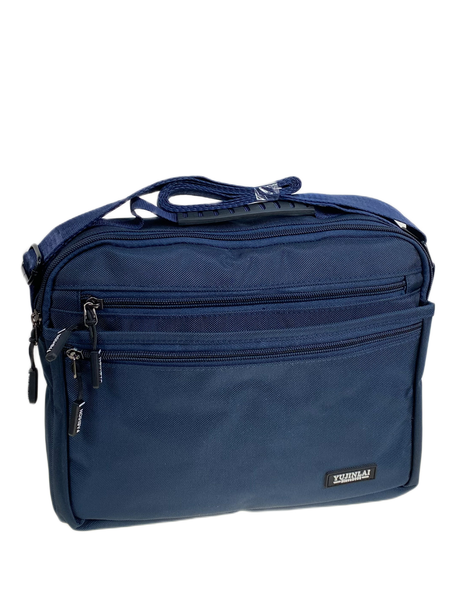 На фото 1 - Сумка мужская через плечо текстильная, цвет синий