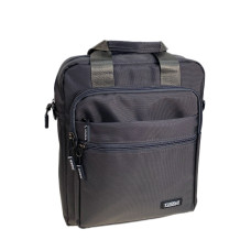 На фото 1 - Сумка мужская  текстильная, цвет  серый