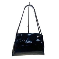 На фото 1 - Женская сумка из натуральной кожи, цвет черный