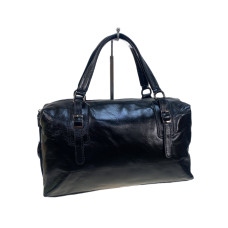 На фото 1 - Женская сумка из натуральной кожи, цвет черный