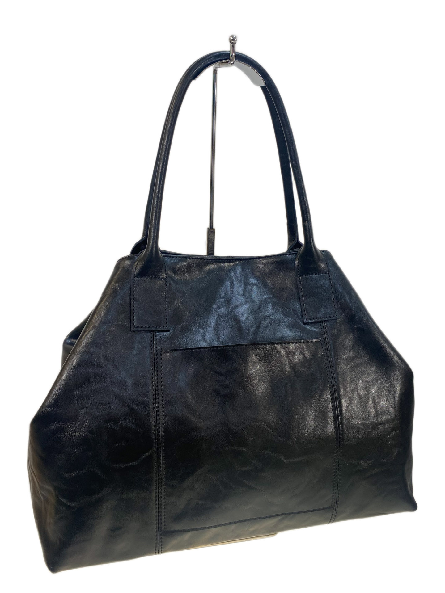 На фото 2 - Женская сумка из натуральной кожи, цвет черный