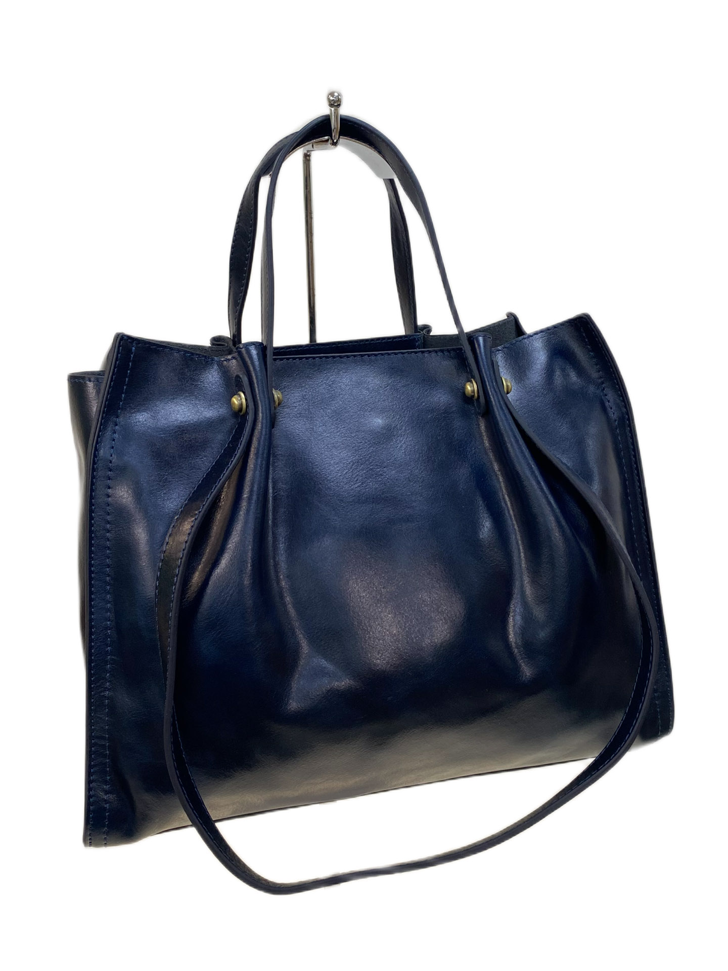 На фото 1 - Женская сумка из натуральной кожи, цвет синий